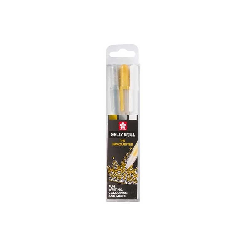 (POXPGBMIX3A) TALENS SAKURA ESTUCHE DE 3 BOLÍGRAFOS GELLY ROLL MIXED ORO/PLATA/BLANCO (POXPGBMIX3A) TALENS SAKURA ESTUCHE DE 3 BOLÍGRAFOS GELLY ROLL MIXED ORO/PLATA/BLANCO