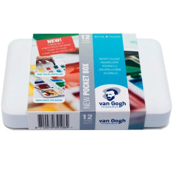 (20808631) TALENS VAN GOGH SET ESTUCHE DE PINCEL + PALETA + 12 ACUARELAS COLORES BÁSICOS SURTIDOS