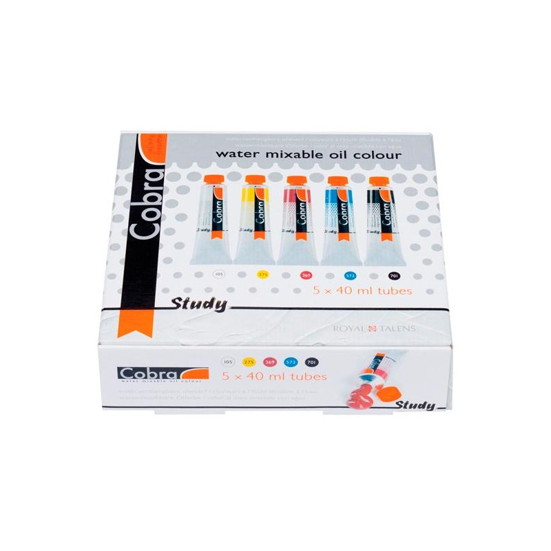 (25820505) TALENS COBRA STUDY SET ESTUCHE 5 TUBOS DE 40ML COLORES AL ÓLEO PRIMARIOS SURTIDOS (25820505) TALENS COBRA STUDY SET ESTUCHE 5 TUBOS DE 40ML COLORES AL ÓLEO PRIMARIOS SURTIDOS