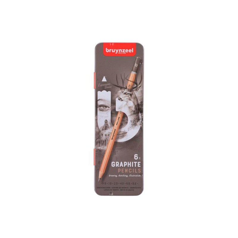 (60311006) TALENS BRUYNZEEL LÁPICES DE GRAFITO EXPRESSION HB A 8B ESTUCHE 6 UD (60311006) TALENS BRUYNZEEL LÁPICES DE GRAFITO EXPRESSION HB A 8B ESTUCHE 6 UD