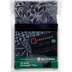 (Z20TBGB) TALENS SAKURA ZENTANGLE TOOL SET 20 TARJETAS 89X89MM NEGRO