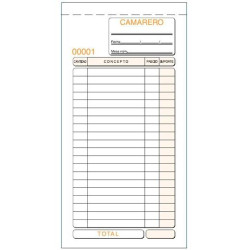 (T-100) TALONARIO CAMAREROS TERCIO DE FOLIO DUPLICADO AUTOCOPIA