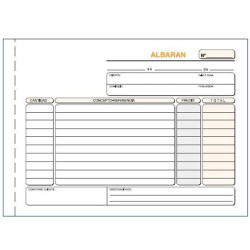 (T-119) TALONARIO ALBARANES CUARTO APAISADO DUPLICADO AUTOCOPIA
