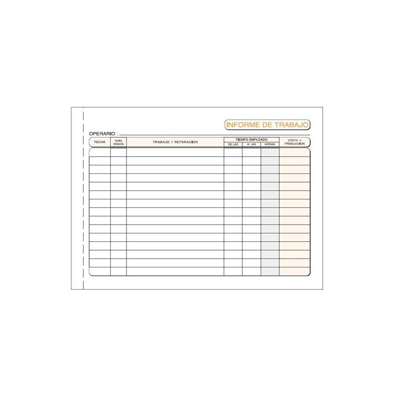 (T-189) TALONARIO INFORME DE TRABAJO CUARTO APAISADO (T-189) TALONARIO INFORME DE TRABAJO CUARTO APAISADO