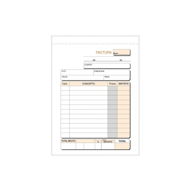 (T-46) TALONARIO FACTURAS 1/8 NATURAL 100H SIMPLE 150X105MM BLANCO (T-46) TALONARIO FACTURAS 1/8 NATURAL 100H SIMPLE 150X105MM BLANCO