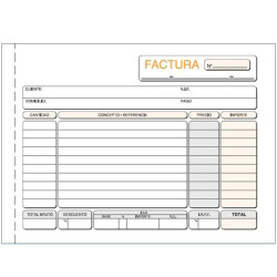(T-64) TALONARIO FACTURAS CUARTO APAISADO DUPLICADO AUTOCOPIA