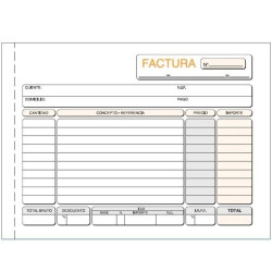 (T-65) TALONARIO FACTURAS CUARTO NATURAL TRIPLICADO AUTOCOPIA
