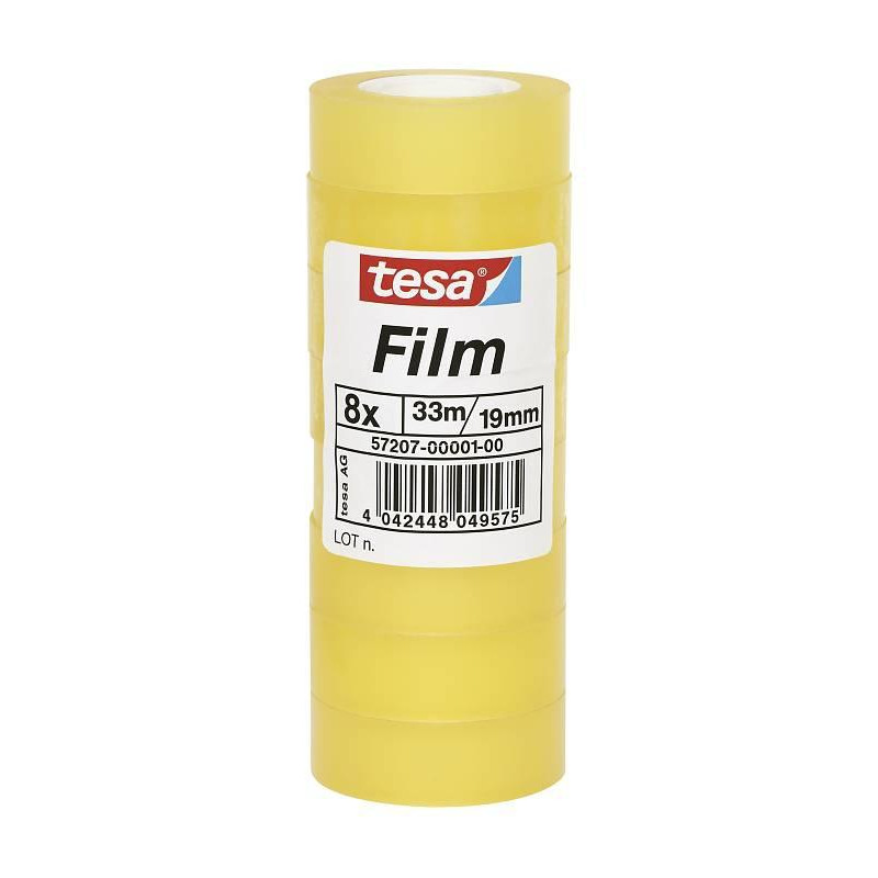 (57207-00001-01) TESA FILM CINTA ADHESIVA TRANSPARENTE STANDARD SHRINK TOWER ROLLO 19MM X 33M TORRE 8 UD (57207-00001-01) TESA FILM CINTA ADHESIVA TRANSPARENTE STANDARD SHRINK TOWER ROLLO 19MM X 33M TORRE 8 UD