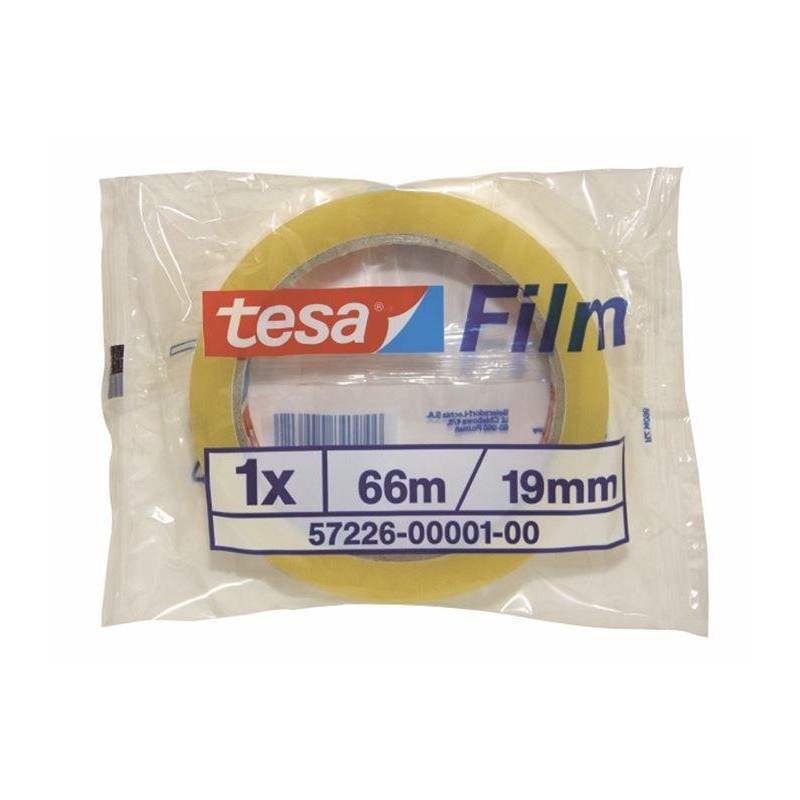 (57226-00001-01) TESA FILM CINTA ADHESIVA TRANSPARENTE STANDARD ROLLO 19MM X 66M EN BOLSITA (57226-00001-01) TESA FILM CINTA ADHESIVA TRANSPARENTE STANDARD ROLLO 19MM X 66M EN BOLSITA