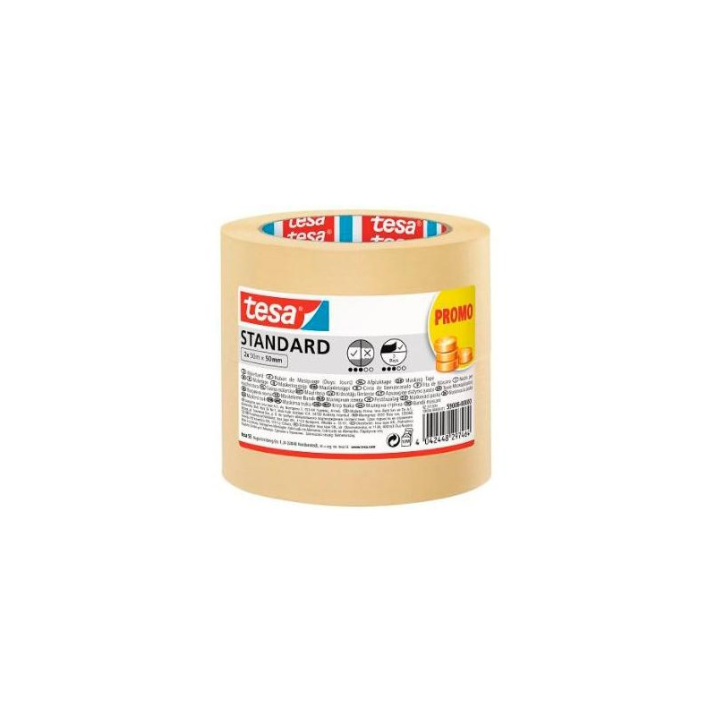 (59006-00000-00) TESA CINTA DE ENMASCARAR STANDARD ADHESIVA PARA PINTOR 50MX50MM EN PACK DE 2 ROLLOS (59006-00000-00) TESA CINTA DE ENMASCARAR STANDARD ADHESIVA PARA PINTOR 50MX50MM EN PACK DE 2 ROLLOS