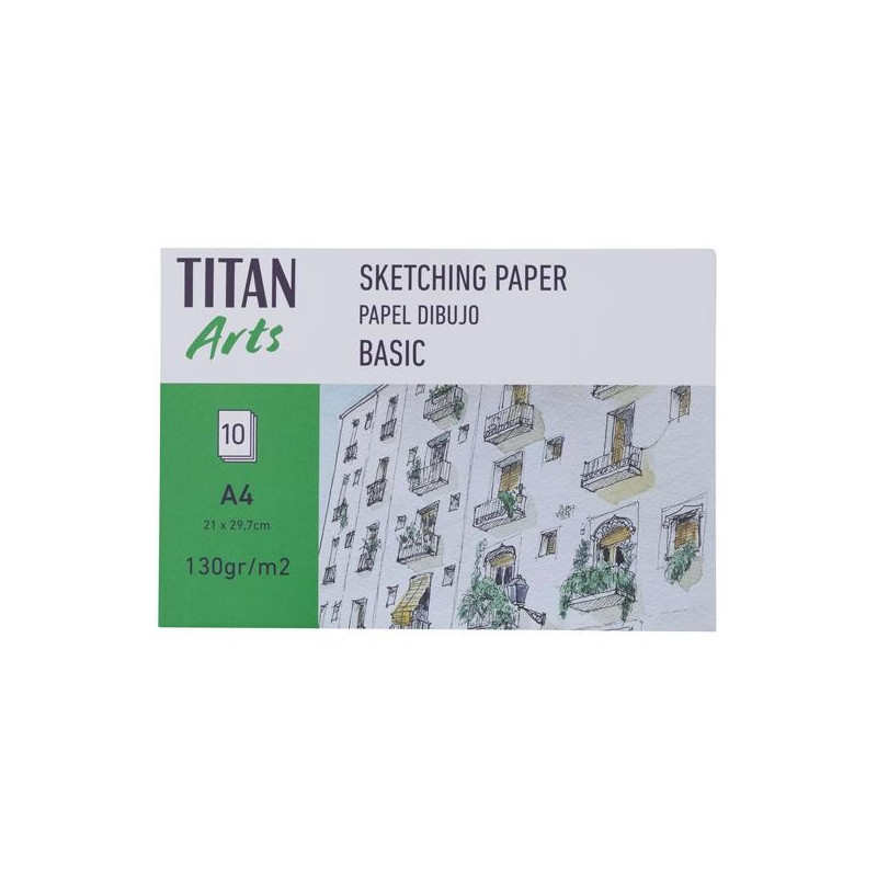 (122022129) TITAN ARTS PAPEL DE DIBUJO PARA BOCETOS BASIC A4 10H 130GR (122022129) TITAN ARTS PAPEL DE DIBUJO PARA BOCETOS BASIC A4 10H 130GR