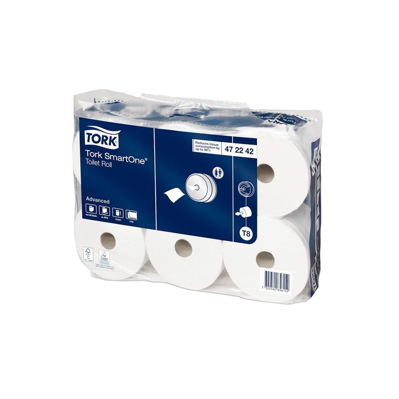 (472242) TORK SMARTONE MAXI PAPEL HIGIÉNICO 2 CAPAS ROLLO 207M BLANCO PACK -6U- (472242) TORK SMARTONE MAXI PAPEL HIGIÉNICO 2 CAPAS ROLLO 207M BLANCO PACK -6U-