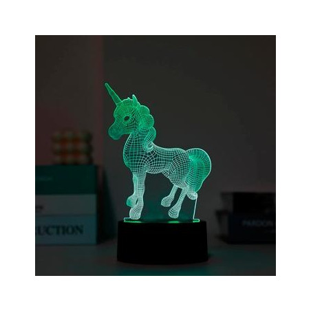 (CM3326) I-TOTAL LAMPARA 3D UNICORNIO LUZ LED