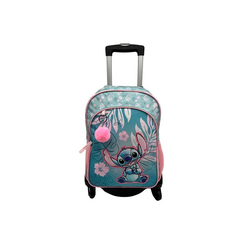 (T964-1067) TOYBAGS MOCHILA PRIMARIA STITCH PINK DOBLE COMPARTIMENTO 44X30X20CM + CARRO NEGRO (T964-1067) TOYBAGS MOCHILA PRIMARIA STITCH PINK DOBLE COMPARTIMENTO 44X30X20CM + CARRO NEGRO