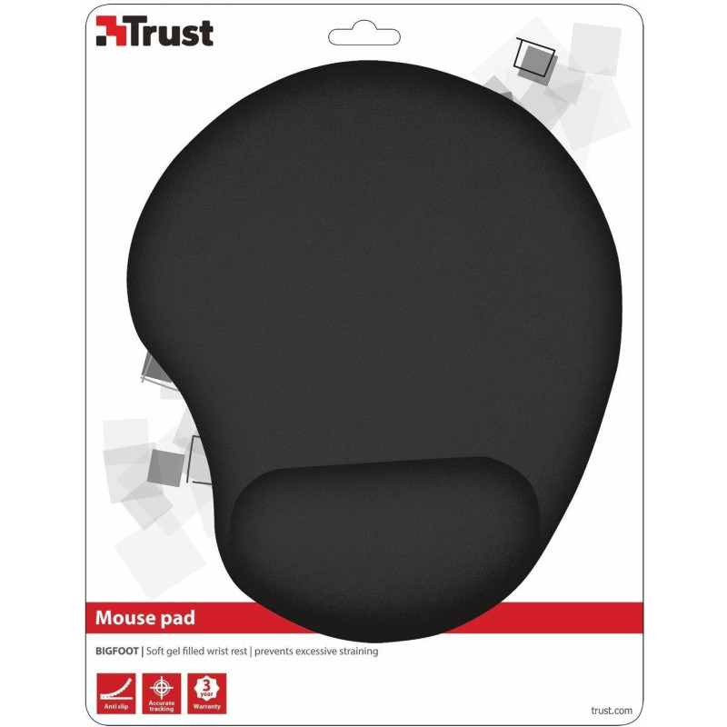 (16977) TRUST BIGFOOT ALFOMBRILLA ERGONÓMICA ANTIDESLIZANTE PARA RATÓN RELLENO GEL NEGRO (16977) TRUST BIGFOOT ALFOMBRILLA ERGONÓMICA ANTIDESLIZANTE PARA RATÓN RELLENO GEL NEGRO