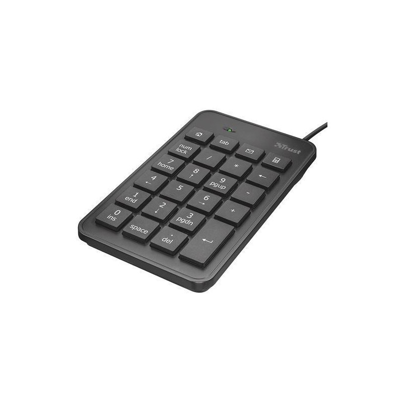 (22221) TRUST TECLADO NUMÉRICO XALAS CABLE USB ULTRAFINO 23 TECLAS TAMAÑO NORMAL + 5 TECLAS MULTIMEDIA NEGRO
