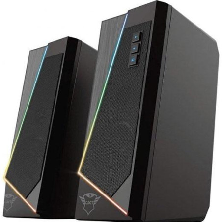(24070) TRUST ALTAVOCES 2.0 ZOXA RGB 6W RMS 12W MAX 6 MODOS ILUMINACION  AUTOALIMENTADO USB LED  COLOR NEGRO