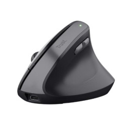 (25146) TRUST RATÓN MULTIDISPOSITIVO BAYO II+ ERGONÓMICO VERTICAL INALÁMBRICO BLUETOOTH 2.4GHZ 6 BOTONES RECARGABLE NEGRO