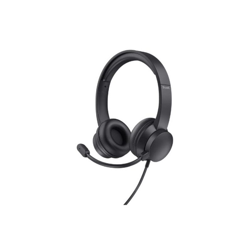 (25333) TRUST AURICULARES HS-150 ESTÉREO JACK 3.5MM CON MICRÓFONO FLEXIBLE AJUSTABLE NEGRO (25333) TRUST AURICULARES HS-150 ESTÉREO JACK 3.5MM CON MICRÓFONO FLEXIBLE AJUSTABLE NEGRO
