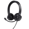 (25373) TRUST AURICULARES HS-201 ESTÉREO CABLE USB CON MICRÓFONO FLEXIBLE AJUSTABLE NEGRO