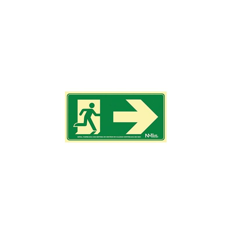 (6170-16H VE) ARCHIVO 2000 SEÑAL "SALIDA DE EMERGENCIA DERECHA" 160X320 PVC VERDE (6170-16H VE) ARCHIVO 2000 SEÑAL "SALIDA DE EMERGENCIA DERECHA" 160X320 PVC VERDE