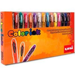 (182634333) UNIBALL ROLLERBALL SIGNO UM-12015P BÁSICO COLORES SURTIDOS ESTUCHE 15 UD