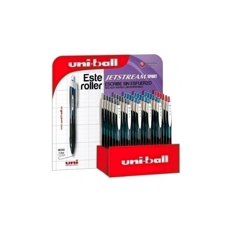 (182634918) UNIBALL ROLLERBALL JETSTREAM SPORT SXN-150E RETRÁCTIL 1.0MM COLORES ROJO-NEGRO-AZUL EXPOSITOR 36 UD (182634918) UNIBALL ROLLERBALL JETSTREAM SPORT SXN-150E RETRÁCTIL 1.0MM COLORES ROJO-NEGRO-AZUL EXPOSITOR 36 UD