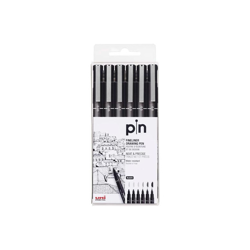 (234609000) UNIBALL ROTULADOR CALIBRADO PIN-200(S)/6P 0.03/0.05/0.1/0.3/0.5/0.8 MM NEGRO ESTUCHE 6 UD (234609000) UNIBALL ROTULADOR CALIBRADO PIN-200(S)/6P 0.03/0.05/0.1/0.3/0.5/0.8 MM NEGRO ESTUCHE 6 UD