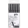 (234609000) UNIBALL ROTULADOR CALIBRADO PIN-200(S)/6P 0.03/0.05/0.1/0.3/0.5/0.8 MM NEGRO ESTUCHE 6 UD