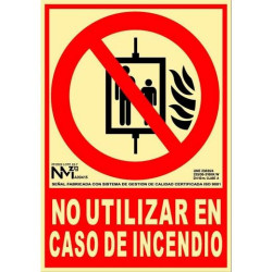 (6171-05H RJ) ARCHIVO 2000 SEÑAL "NO UTILIZAR EN CASO DE INCENDIO" 210X300MM PP ROJO