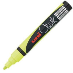 (264622000) UNIBALL MARCADOR DE TIZA LÍQUIDA CHALK PWE-5M AMARILLO FLÚOR CAJA 6 UD