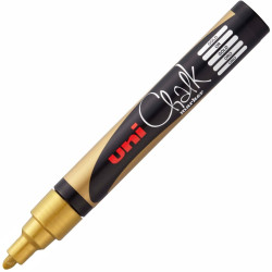 (264705000) UNIBALL MARCADOR DE TIZA LÍQUIDA CHALK PWE-5M ORO CAJA 6 UD