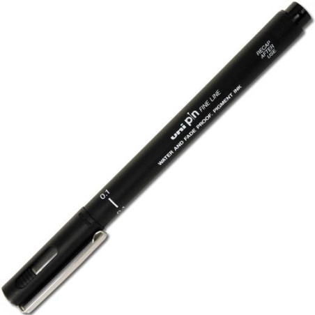 (288902000) UNIBALL ROTULADOR CALIBRADO PIN-200(S) 0.1 NEGRO CAJA 12 UD
