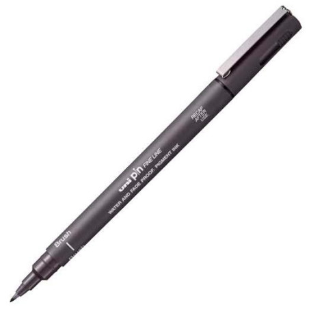 (289330000) UNIBALL ROTULADOR CALIBRADO PIN-200(S) BR PUNTA PINCEL GRIS OSCURO CAJA 12 UD