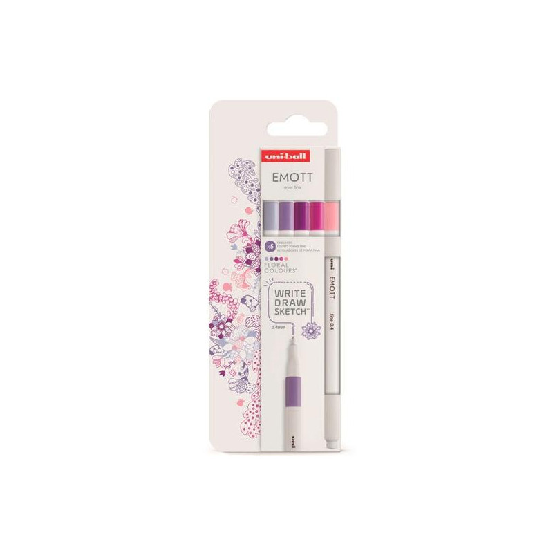 (302422261) UNIBALL EMOTT ROTULADORES DE ESCRITURA Y DIBUJO COLORES FLORALES ESTUCHE 5 UD (302422261) UNIBALL EMOTT ROTULADORES DE ESCRITURA Y DIBUJO COLORES FLORALES ESTUCHE 5 UD