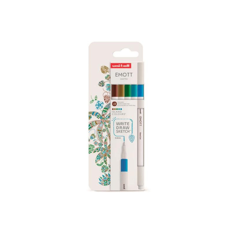 (302422262) UNIBALL EMOTT ROTULADORES DE ESCRITURA Y DIBUJO COLORES TROPICALES ESTUCHE 5 UD (302422262) UNIBALL EMOTT ROTULADORES DE ESCRITURA Y DIBUJO COLORES TROPICALES ESTUCHE 5 UD