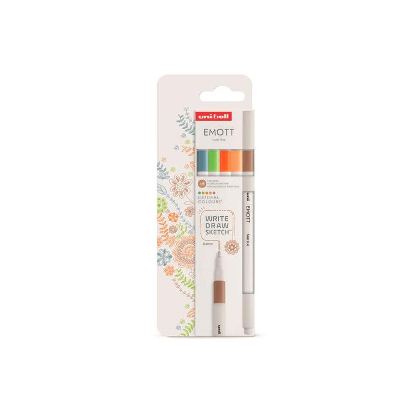 (302422263) UNIBALL EMOTT ROTULADORES DE ESCRITURA Y DIBUJO COLORES NATURALEZA ESTUCHE 5 UD (302422263) UNIBALL EMOTT ROTULADORES DE ESCRITURA Y DIBUJO COLORES NATURALEZA ESTUCHE 5 UD