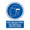 (6173-04AZ) ARCHIVO 2000 SEÑAL "OBLIGATORIO USO DE PANTALLA PROTECTORA" 210X297 PVC AZUL Y BLANCO
