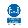 (6173-16-AZ) ARCHIVO 2000 SEÑAL "OBLIGATORIO MANTENER LA DISTANCIA DE SEGURIDAD 2M" 210X297 PVC AZUL Y BLANCO