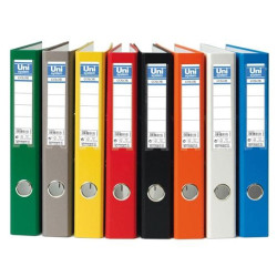 (92373) UNISYSTEM ARCHIVADOR PALANCA COLOR 45MM CANTONERA LARGA FOLIO CARTÓN FORRADO PP GRIS