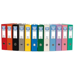 (92443) UNISYSTEM ARCHIVADOR PALANCA COLOR 65MM CANTONERA LARGA FOLIO CARTÓN FORRADO PP AZUL SERENA