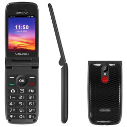 (ASTROFLIP-NEGRO) VOLFEN TELEFONO MOVIL ASTRO FLIP TIPO CHONCHA NEGRO
