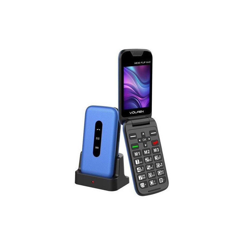 (NEXOFLIPMAX/BL) VOLFEN TELEFONO MOVIL NEXO FLIP TIPO CHONCHA CON BASE AZUL (NEXOFLIPMAX/BL) VOLFEN TELEFONO MOVIL NEXO FLIP TIPO CHONCHA CON BASE AZUL