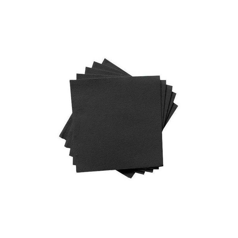 (20257) SERVILLETAS 2 CAPAS PUNTA PUNTA 33X33 PAQUETE 50U NEGRO