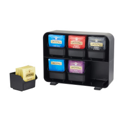 (CD906 NE) ARCHIVO 2000 ORGANIZADOR  LA HORA DEL CAFÉ 6 COMPARTIMENTOS INFUSIONES Y CÁPSULAS 130X260X200 MM NEGRO