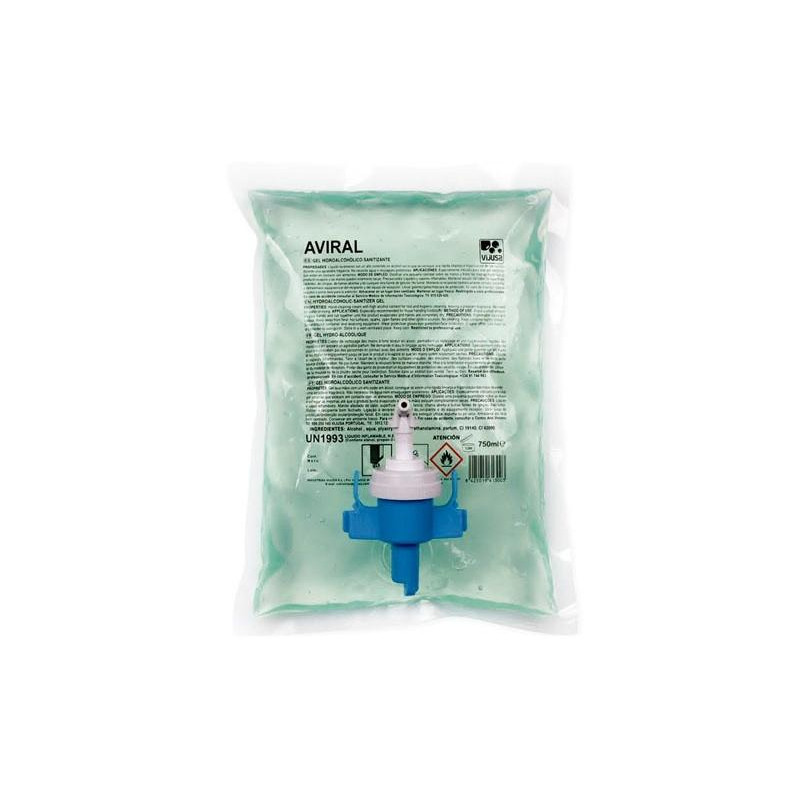 (32013) RECAMBIO GEL HIDROALCOHÓLICO SANITIZANTE PARA DOSIFICADOR MANUAL BAG 750 ML -6 CARGAS-