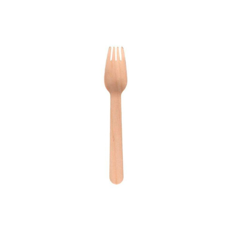 (33242) TENEDOR MADERA 16CM MARRÓN -100U- (33242) TENEDOR MADERA 16CM MARRÓN -100U-
