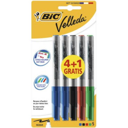 (9126461) VELLEDA MARCADOR PIZARRA BLANCA 1741 PUNTA REDONDA SURTIDOS BLISTER 4+1 UD GRATIS