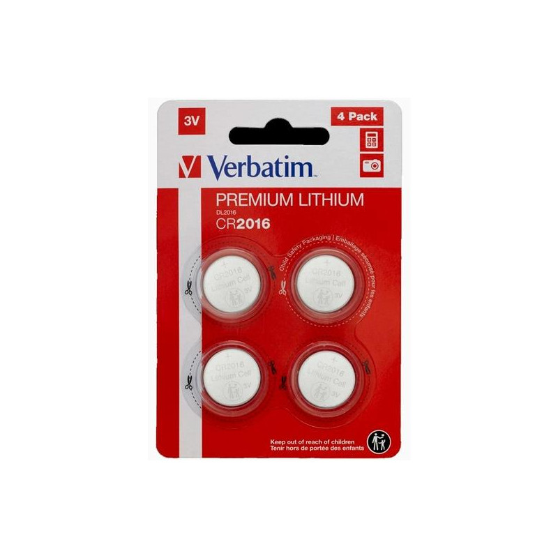 (49531) VERBATIM PILAS PLANAS DE LITIO 3V - CR2016 (4 PACK) (49531) VERBATIM PILAS PLANAS DE LITIO 3V - CR2016 (4 PACK)