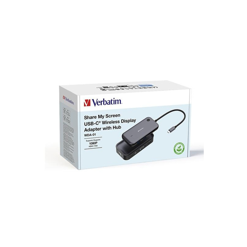 (32146) VERBATIM ADAPTADOR DE PANTALLA INALÁMBRICA USB TIPO-C SHARE MY SCREEN 1080P WDA-02 1XHDMI 1XUSB (32146) VERBATIM ADAPTADOR DE PANTALLA INALÁMBRICA USB TIPO-C SHARE MY SCREEN 1080P WDA-02 1XHDMI 1XUSB